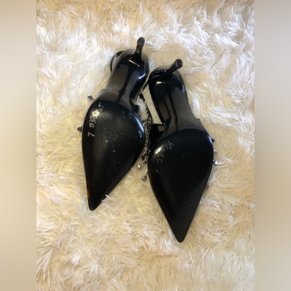 Steve Madden Black Slingback Heels with Rhinestone Detailing - Picture 16 of 16